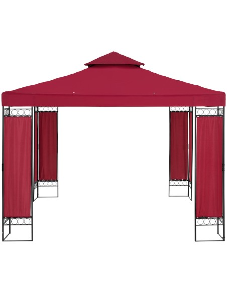 Sodo paviljono pavėsinė sulankstoma palapinė 3 x 3 x 2,6 m raudono vyno Sodo paviljono pavėsinė sulankstoma palapinė 3 x 3 x 2,6 m raudono vyno