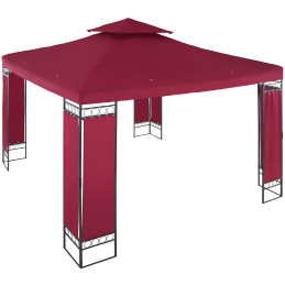 Sodo paviljono pavėsinė sulankstoma palapinė 3 x 3 x 2,6 m raudono vyno