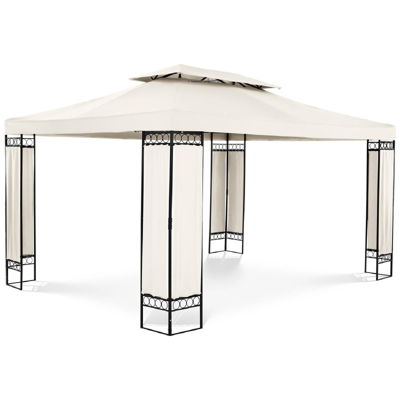 Sodo paviljono pavėsinė sulankstoma palapinė 3 x 4 x 2,6 m kreminė