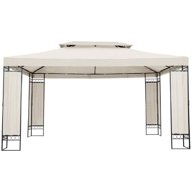 Sodo paviljono pavėsinė sulankstoma palapinė 3 x 4 x 2,6 m kreminė