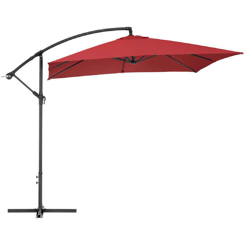 Sodo skėtis ant kvadratinio stulpo 250 x 250 cm, kaštoninės spalvos