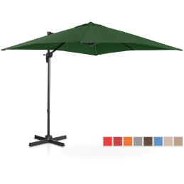 Šoninis sodo skėtis ant kvadratinės rankos 250 x 250 cm žalias
