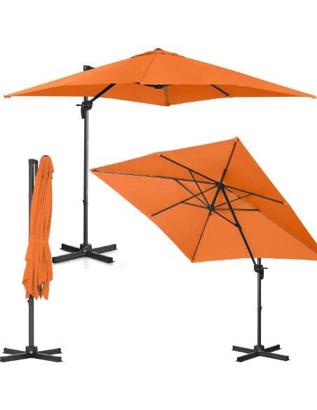 Šoninis sodo skėtis ant kvadratinės rankos, 250 x 250 cm, oranžinė Šoninis sodo skėtis ant kvadratinės rankos, 250 x 250 cm, oranžinė