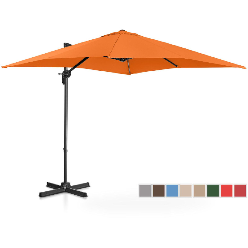 Šoninis sodo skėtis ant kvadratinės rankos, 250 x 250 cm, oranžinė
