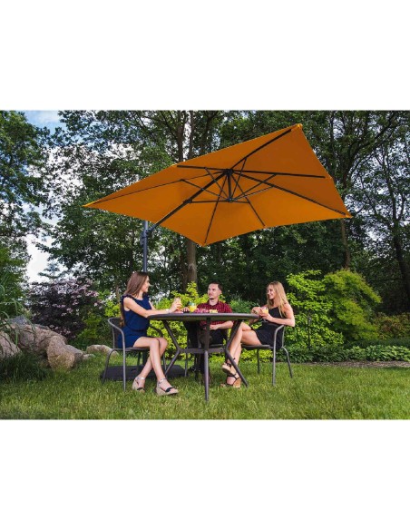 Šoninis sodo skėtis ant kvadratinės rankos, 250 x 250 cm, oranžinė Šoninis sodo skėtis ant kvadratinės rankos, 250 x 250 cm, oranžinė