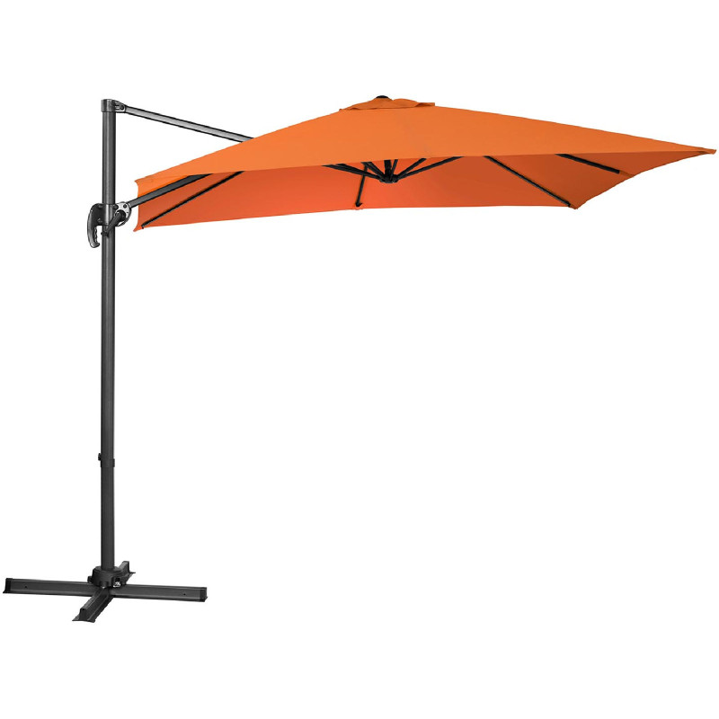 Šoninis sodo skėtis ant kvadratinės rankos, 250 x 250 cm, oranžinė