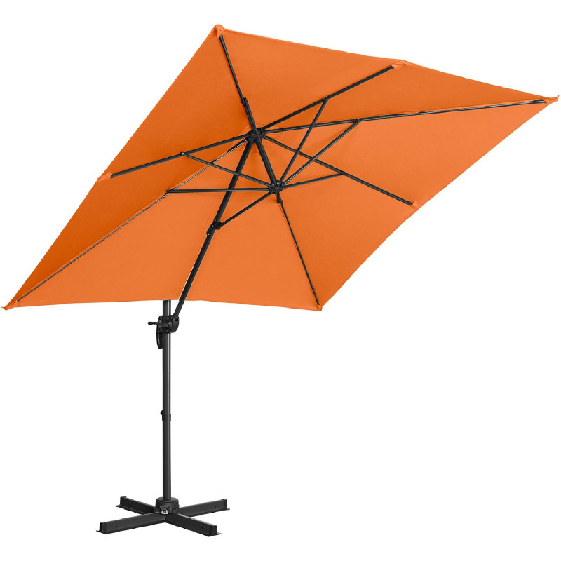 Šoninis sodo skėtis ant kvadratinės rankos, 250 x 250 cm, oranžinė