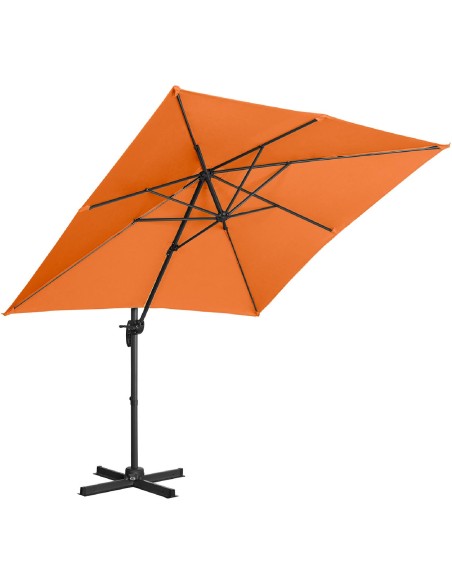 Šoninis sodo skėtis ant kvadratinės rankos, 250 x 250 cm, oranžinė Šoninis sodo skėtis ant kvadratinės rankos, 250 x 250 cm, oranžinė