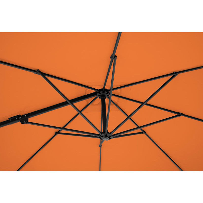 Šoninis sodo skėtis ant kvadratinės rankos, 250 x 250 cm, oranžinė