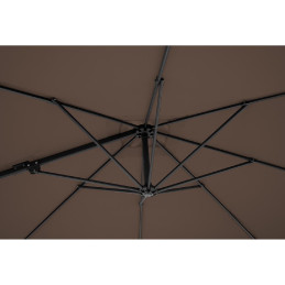 Šoninis sodo skėtis ant kvadratinės rankos, 250 x 250 cm, ruda