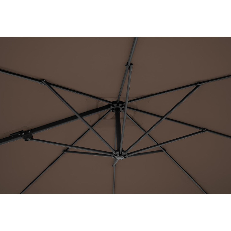 Šoninis sodo skėtis ant kvadratinės rankos, 250 x 250 cm, ruda