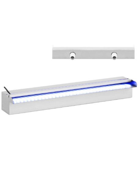 Nerūdijančio plieno kaskadinis krioklio snapelis sodo tvenkiniui 60 cm LED Nerūdijančio plieno kaskadinis krioklio snapelis sodo tvenkiniui 60 cm LED