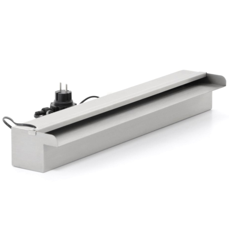 Nerūdijančio plieno kaskadinis krioklio snapelis sodo tvenkiniui 60 cm LED
