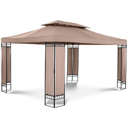 Sodo paviljonas pavėsinė palapinė sulankstomas stogas stačiakampis 3 x 4 x 2,6 m smėlio spalvos