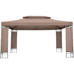 Sodo paviljonas pavėsinė palapinė sulankstomas stogas stačiakampis 3 x 4 x 2,6 m smėlio spalvos