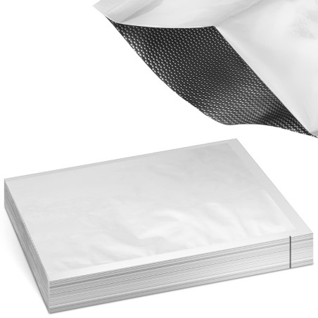 Tvirti aliuminio raižyti maišeliai maisto pakavimui 250 x 300 mm 100 vnt.
