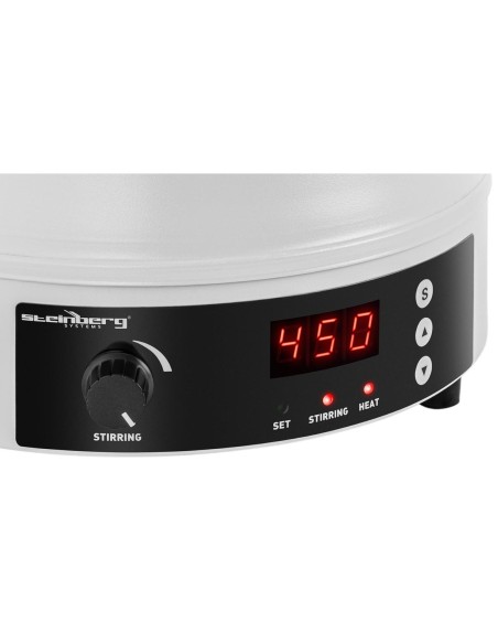 Laboratorinis šildymo apvalkalas su magnetine maišykle + stovas 1600 aps./min 450C Laboratorinis šildymo apvalkalas su magnetine maišykle + stovas 1600 aps./min 450C