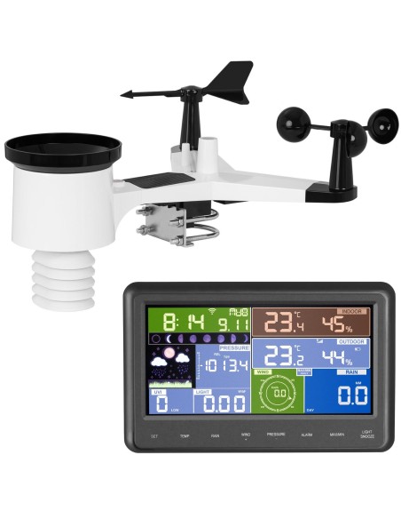 Belaidė oro stotis saulės LCD WiFi 100m Belaidė oro stotis saulės LCD WiFi 100m