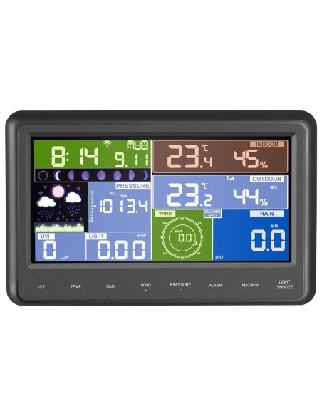 Belaidė oro stotis saulės LCD WiFi 100m Belaidė oro stotis saulės LCD WiFi 100m