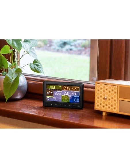 Belaidė oro stotis saulės LCD WiFi 100m Belaidė oro stotis saulės LCD WiFi 100m