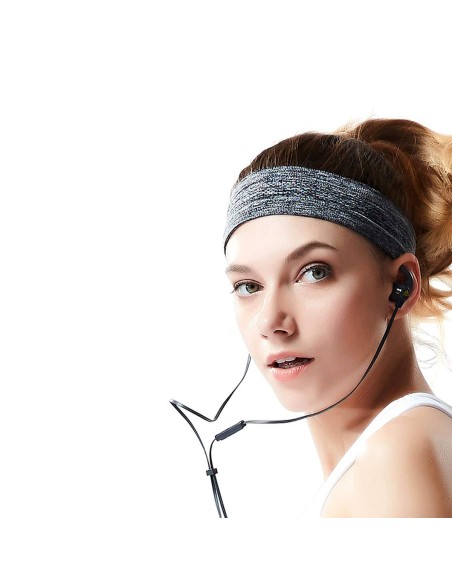 Pilka sportinė galvos juosta bėgimui fitneso pratimams