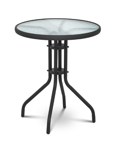 Balkono sodo stiklinis kavos staliukas apvalus skersmuo. 60 cm Balkono sodo stiklinis kavos staliukas apvalus skersmuo. 60 cm