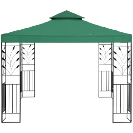 Sodo paviljono pavėsinė su ornamentu sulankstoma 3 x 3 x 2,6 m žalia