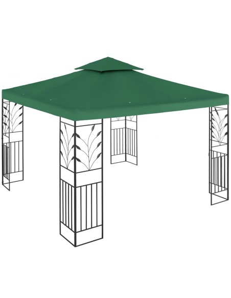 Sodo paviljono pavėsinė su ornamentu sulankstoma 3 x 3 x 2,6 m žalia Sodo paviljono pavėsinė su ornamentu sulankstoma 3 x 3 x 2,6 m žalia