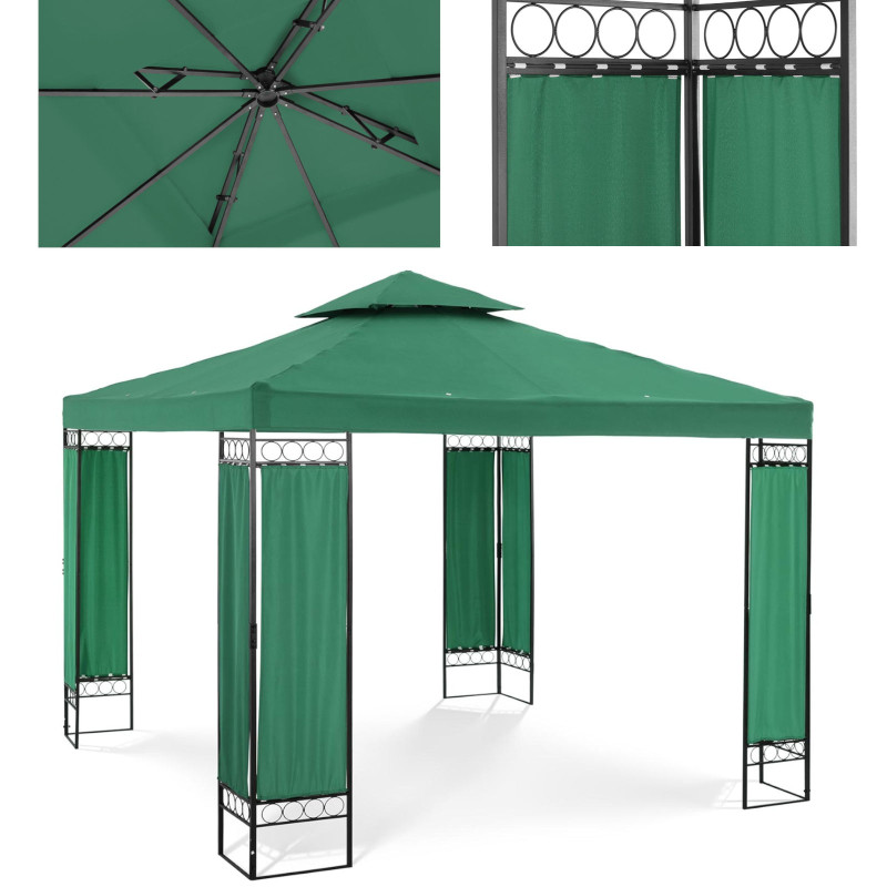 Sodo paviljono pavėsinė sulankstoma palapinė 3 x 3 x 2,6 m žalia