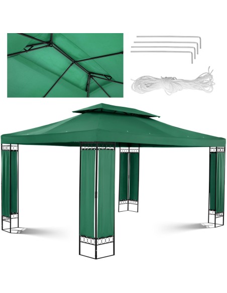 Sodo paviljono pavėsinė sulankstoma palapinė 3 x 4 x 2,6 m žalia Sodo paviljono pavėsinė sulankstoma palapinė 3 x 4 x 2,6 m žalia