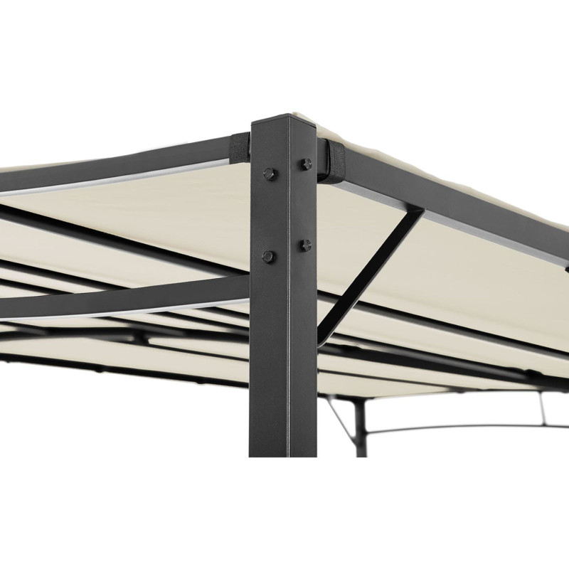 Sodo baldakimu laisvai pastatoma pavėsinė 4 x 3 x 2,5 m kreminė