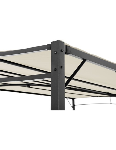 Sodo baldakimu laisvai pastatoma pavėsinė 4 x 3 x 2,5 m kreminė Sodo baldakimu laisvai pastatoma pavėsinė 4 x 3 x 2,5 m kreminė