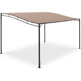 Sodo baldakimas laisvai pastatoma pavėsinė 4 x 3 x 2,5 m smėlio spalvos