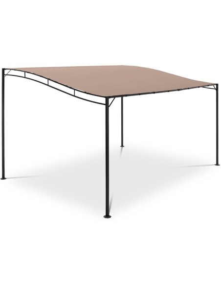Sodo baldakimas laisvai pastatoma pavėsinė 4 x 3 x 2,5 m smėlio spalvos Sodo baldakimas laisvai pastatoma pavėsinė 4 x 3 x 2,5 m smėlio spalvos