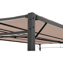 Sodo baldakimas laisvai pastatoma pavėsinė 4 x 3 x 2,5 m smėlio spalvos