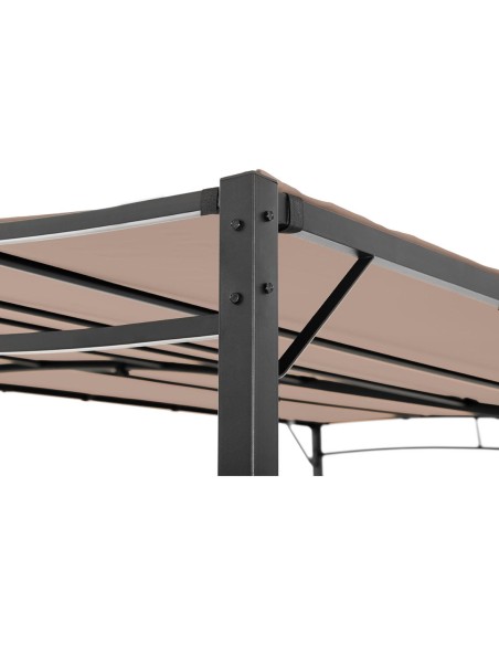 Sodo baldakimas laisvai pastatoma pavėsinė 4 x 3 x 2,5 m smėlio spalvos Sodo baldakimas laisvai pastatoma pavėsinė 4 x 3 x 2,5 m smėlio spalvos