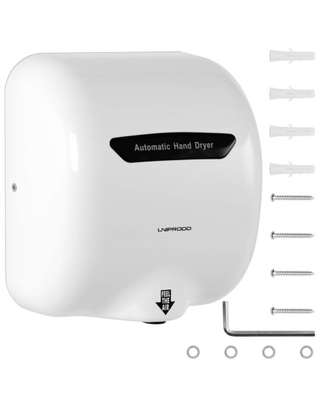Rankų džiovintuvas bekontaktis automatinis sieninis montuojamas ABS 1800W Rankų džiovintuvas bekontaktis automatinis sieninis montuojamas ABS 1800W