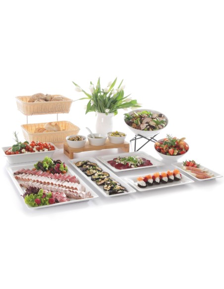 Švediško stalo padėklas melamino indams GN2/3 H20 mm baltas - Hendi 566930