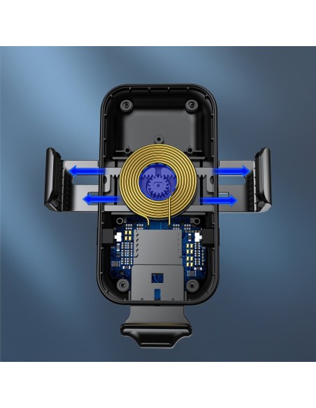 Indukcinis įkroviklis su automobiliniu laikikliu + magnetiniai antgaliai juodi