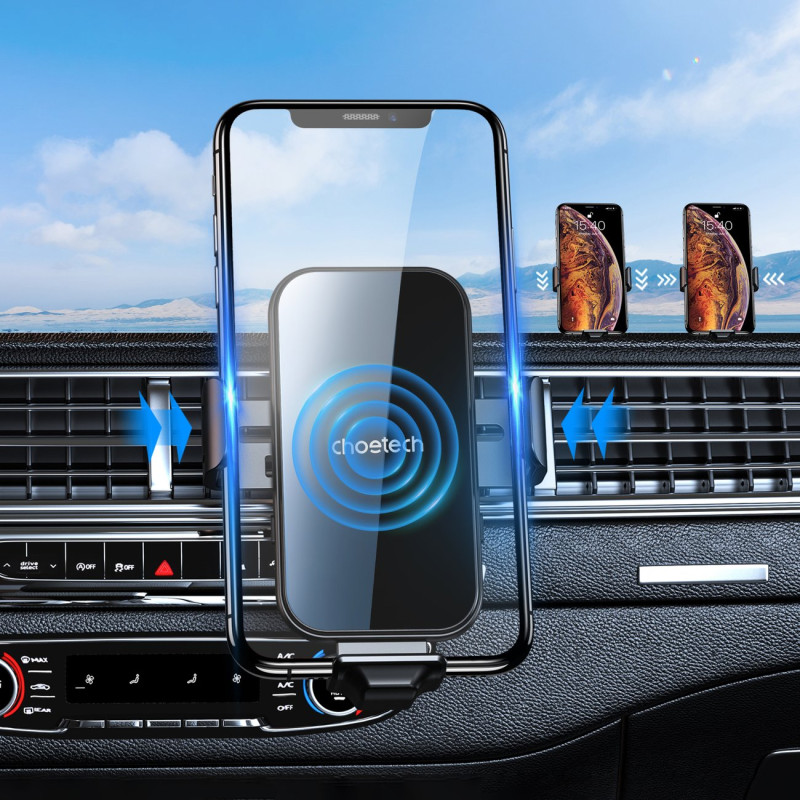 Indukcinis įkroviklis su automobiliniu laikikliu + magnetiniai antgaliai juodi