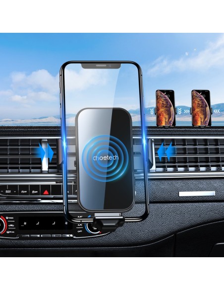 Indukcinis įkroviklis su automobiliniu laikikliu + magnetiniai antgaliai juodi