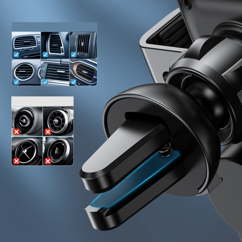 Indukcinis įkroviklis su automobiliniu laikikliu + magnetiniai antgaliai juodi