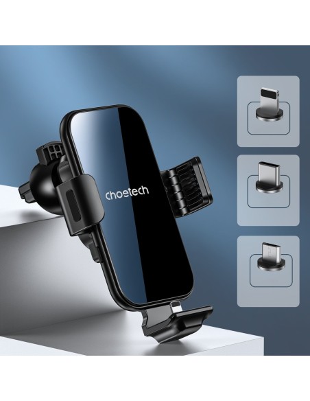 Indukcinis įkroviklis su automobiliniu laikikliu + magnetiniai antgaliai juodi