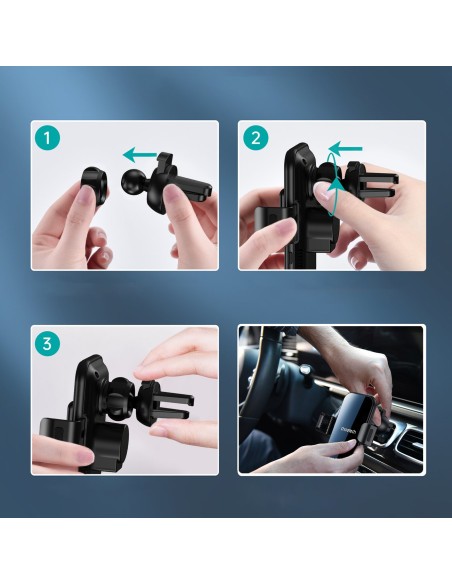 Indukcinis įkroviklis su automobiliniu laikikliu + magnetiniai antgaliai juodi