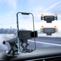 Prietaisų skydelio automobilinis išmaniojo telefono laikiklis juodas