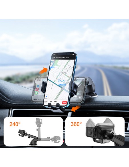 Prietaisų skydelio automobilinis išmaniojo telefono laikiklis juodas Prietaisų skydelio automobilinis išmaniojo telefono laikiklis juodas