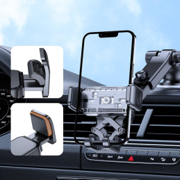 Prietaisų skydelio automobilinis išmaniojo telefono laikiklis juodas