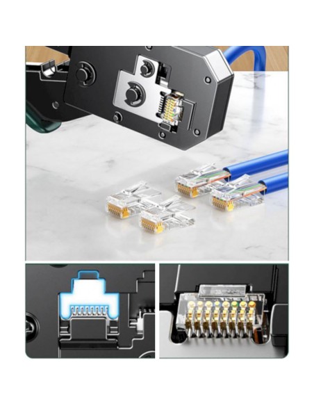 Tinklo kabelių RJ45 kištukų užspaudimo įrankis žalias