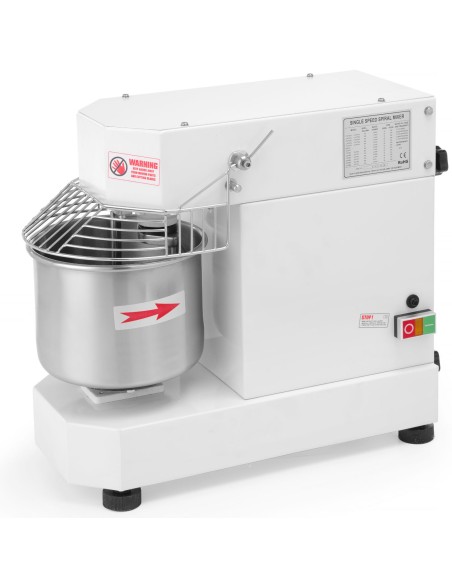 Planetinis spiralinis tešlos maišytuvas su fiksuotu dubeniu 1 greitis 20 L 1500 W 230 V - Hendi 221839