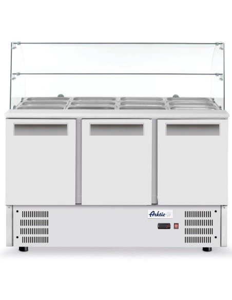 Salotinis šaldomas 3 durų stalas su stikliniu stalviršiu 4x GN1/1 368 l - Hendi 236192